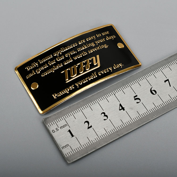 Aluminium gedrucktes Goldmetalletikett