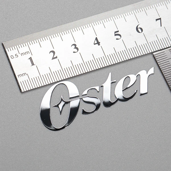 Kundenspezifischer Metalltransfer-Etikettenaufkleber, galvanisches Metall-Nickel-Logo
