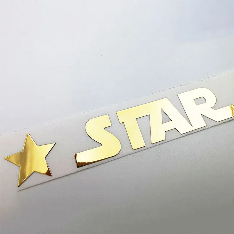Goldchrom -Logo Metall Sricker