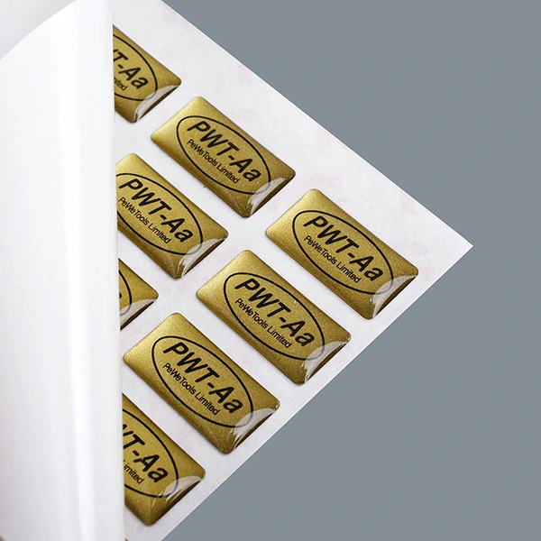 Individuell bedruckter Epoxid-Aufkleber. Hochwertige, stark klebende, weiche 3D-Kuppelharz-Epoxid-Aufkleber