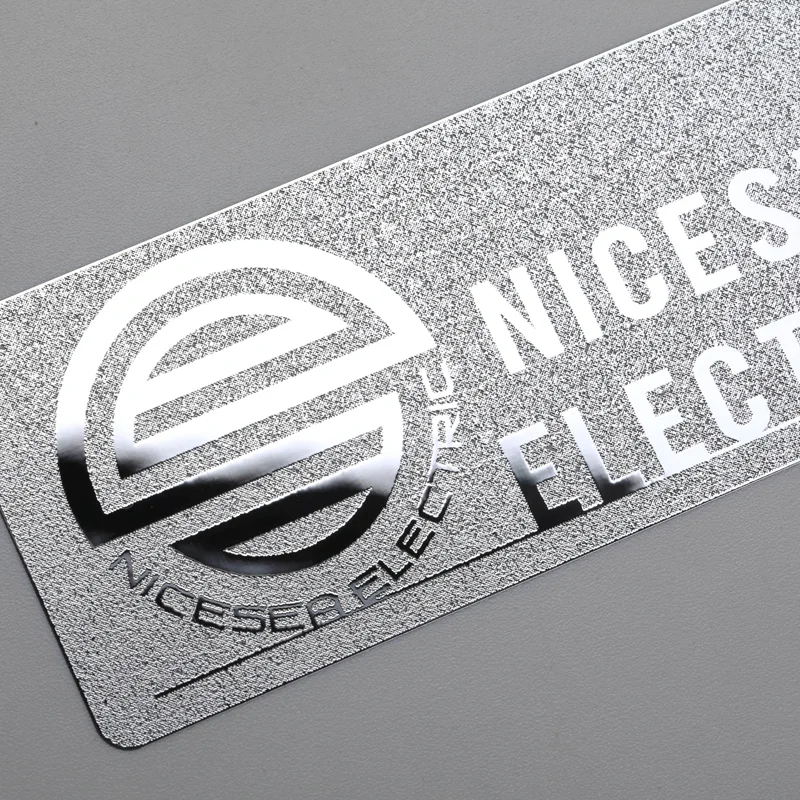 Chrom-Silber-Logo-Aufkleber, Nickel-Etikett mit 3M-Kleber