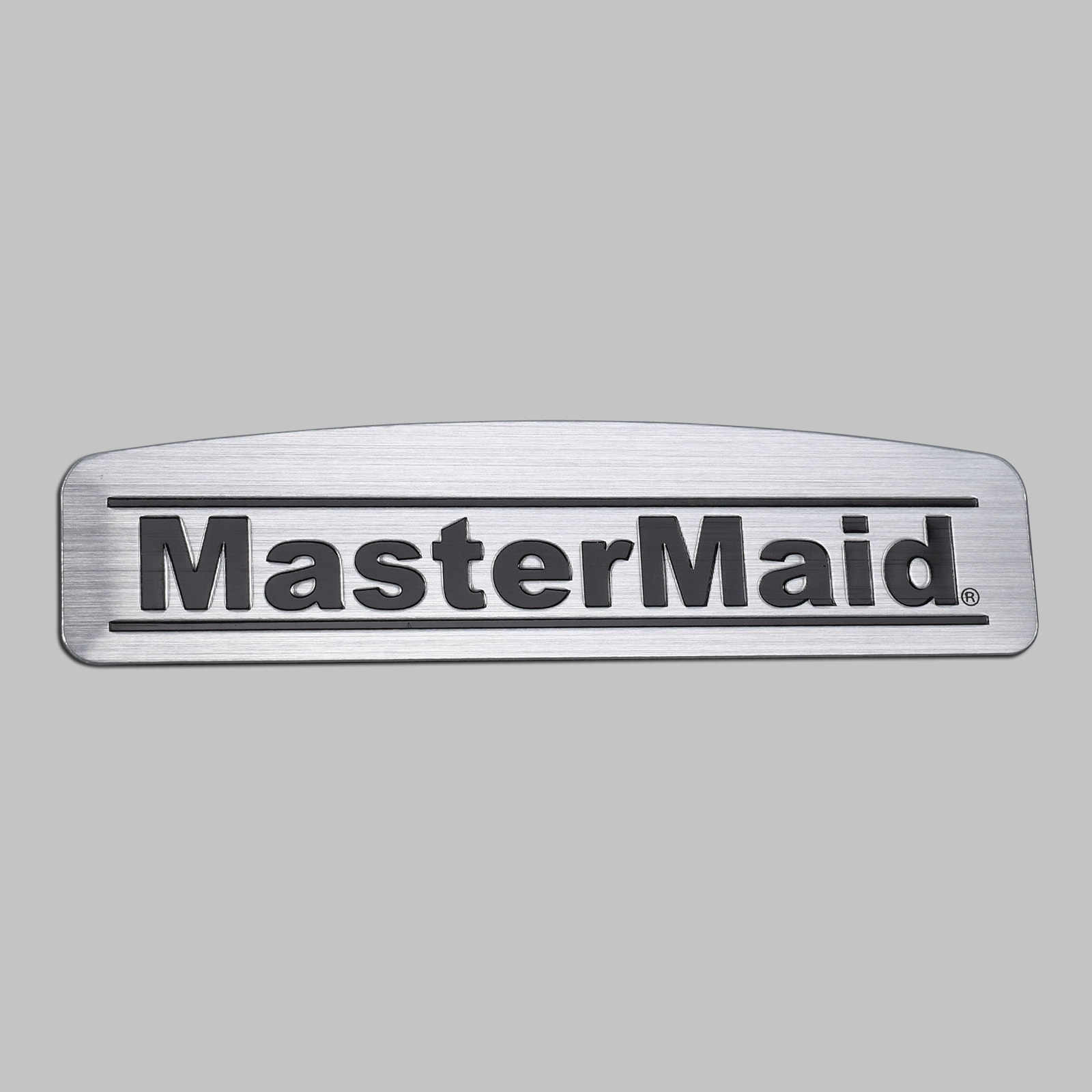 Logo-Tag aus gebürstetem Aluminium in Silber